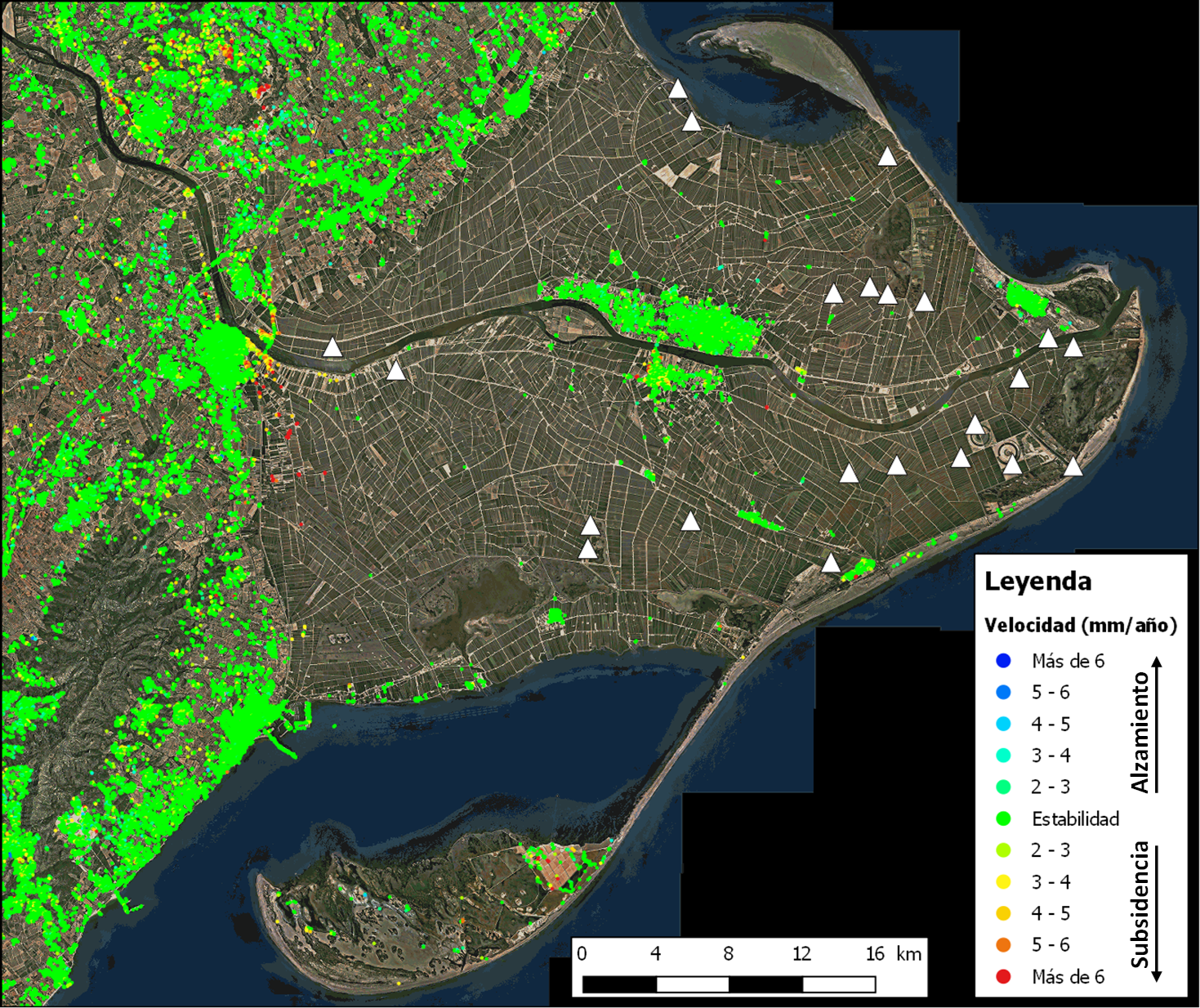 SAR corner-reflector network. Ground movements